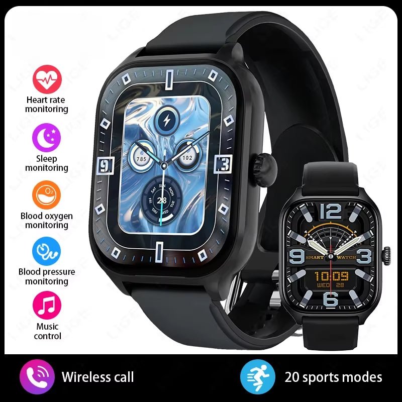 New Fashion Smart Watch Heart Rate Monitor Sports Fitness Watch Waterproof Voice Calling Smart Watch for Huawei Xiaomi - MacroPanora
