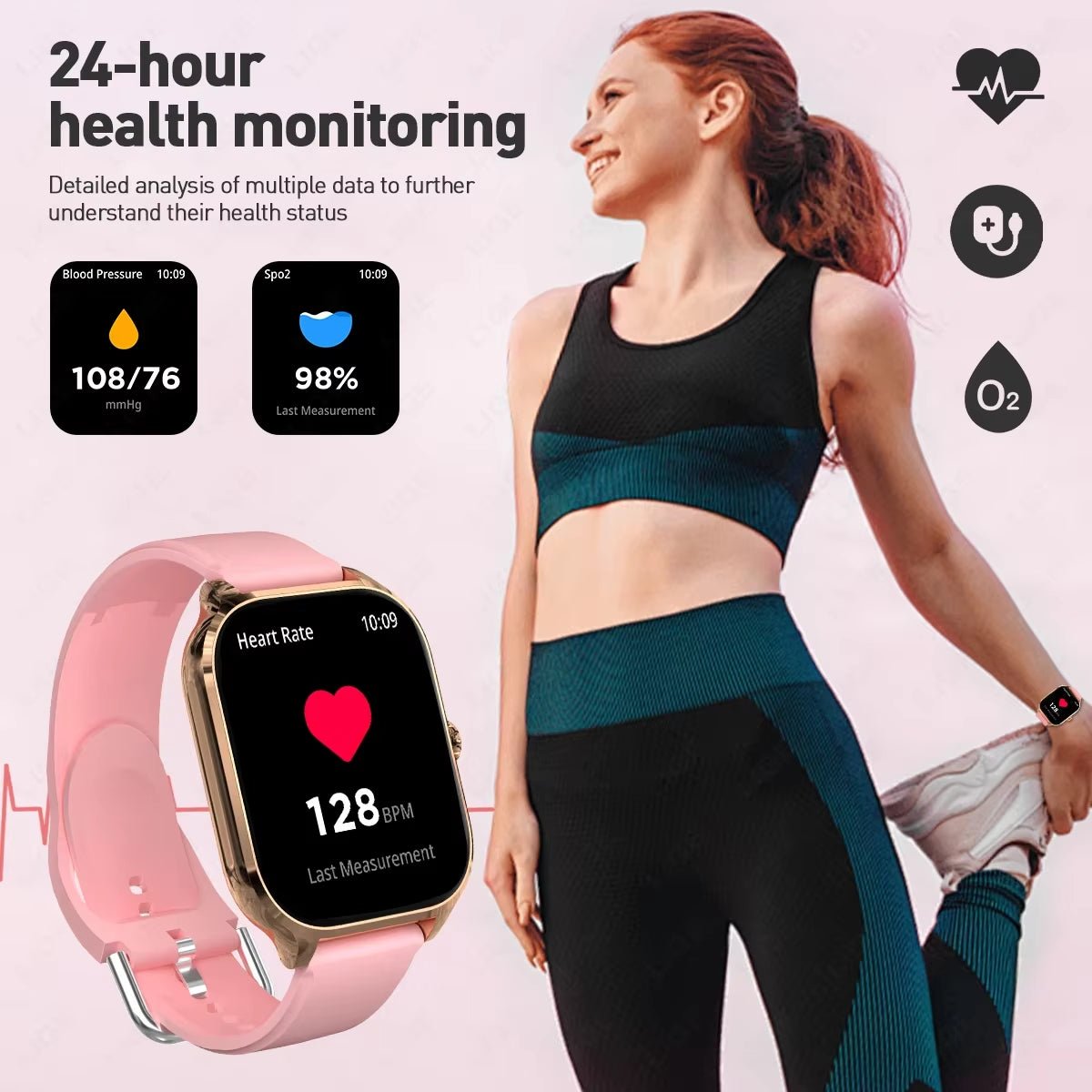 New Fashion Smart Watch Heart Rate Monitor Sports Fitness Watch Waterproof Voice Calling Smart Watch for Huawei Xiaomi - MacroPanora