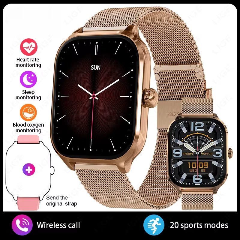 New Fashion Smart Watch Heart Rate Monitor Sports Fitness Watch Waterproof Voice Calling Smart Watch for Huawei Xiaomi - MacroPanora