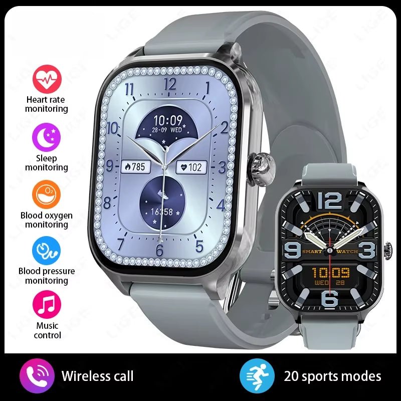 New Fashion Smart Watch Heart Rate Monitor Sports Fitness Watch Waterproof Voice Calling Smart Watch for Huawei Xiaomi - MacroPanora