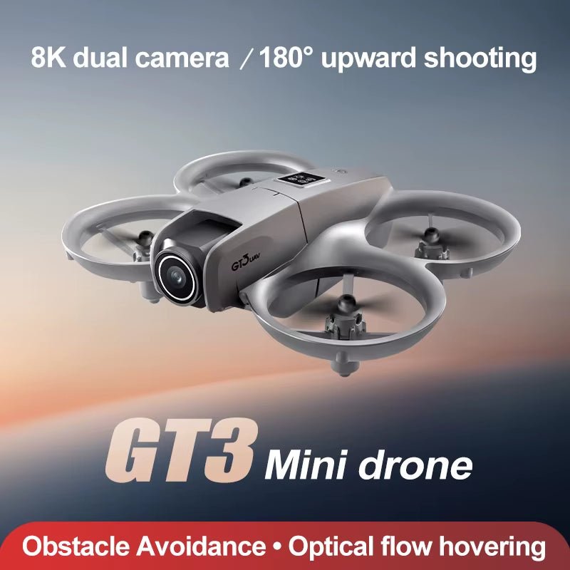 NEW GT3 Mini Foldable Drone with Lights 8K Aerial Photography Optical Flow Positioning 360° Obstacle Avoidance Helicopter Drone - MacroPanora