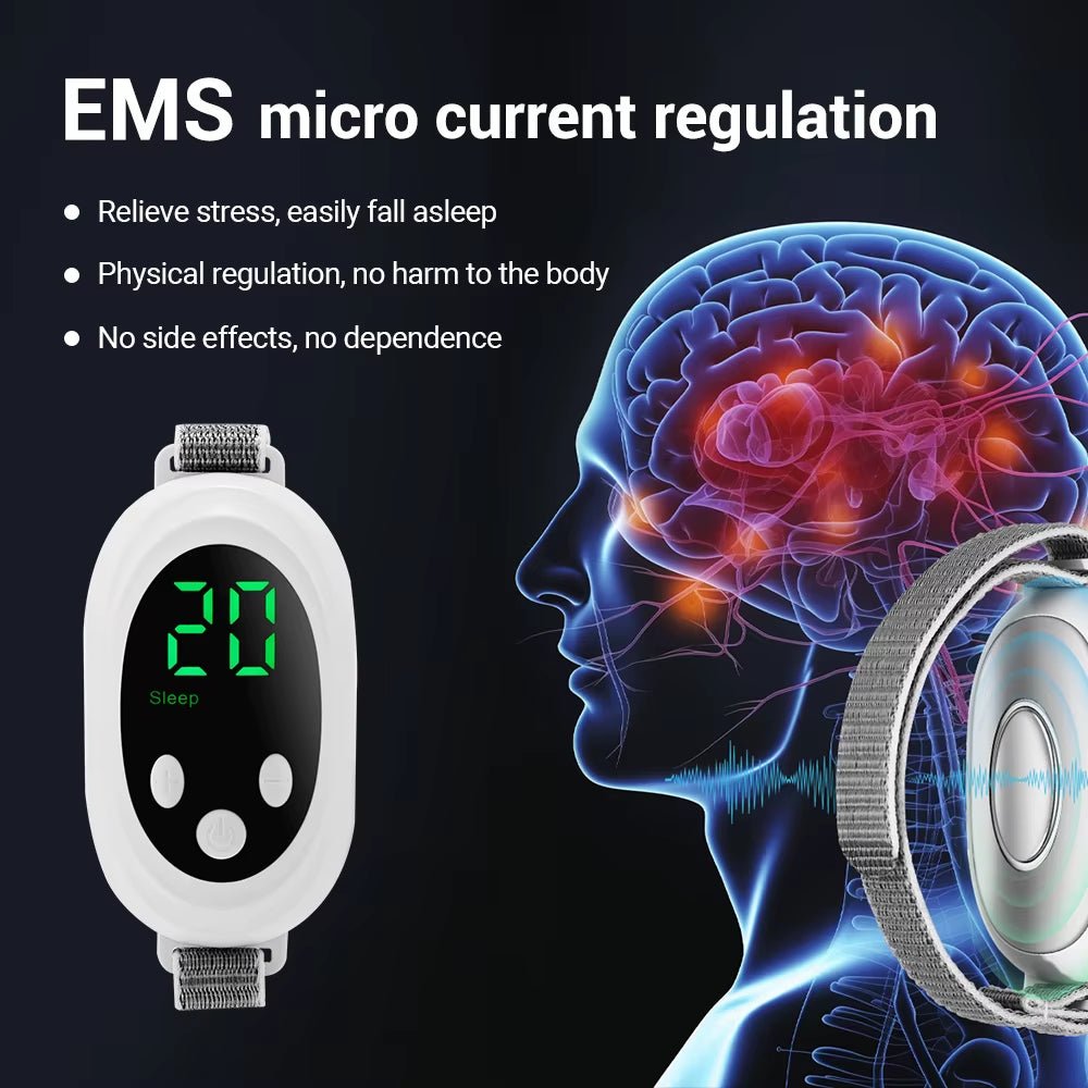 New Microcurrent Sleep Aid Device EMS Sleep Aid Machine Sleep Instrument for Insomnia Stress Anxiety Relief Palm Pulse Massager - MacroPanora
