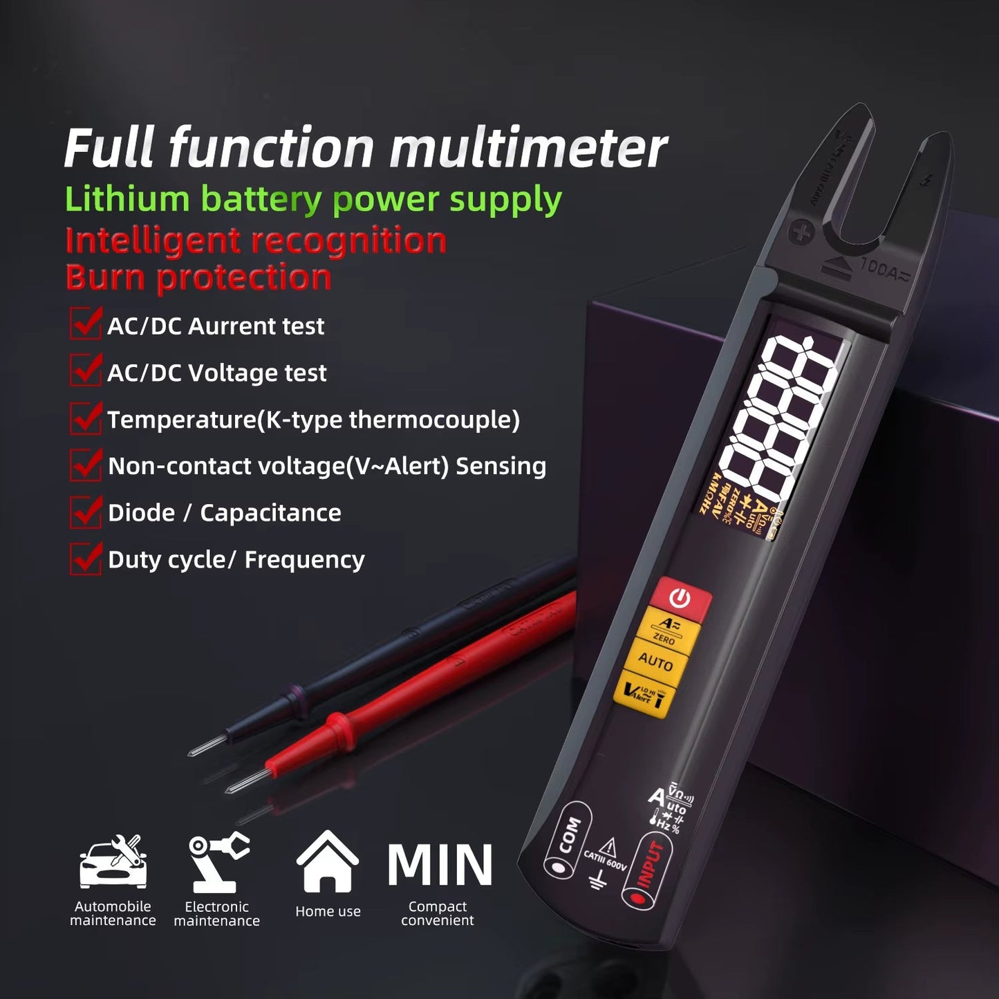 NEW U1/U0 Digital Clamp Multimeter Rechargeable Display 6000 Auto Current Voltage Non Contact Hz Temperature Electronic Tester - MacroPanora