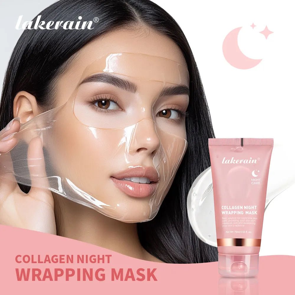 Night Collagen Wrapping Mask Deep Hydration Moisturizing Brightening Korean Face Mask Make Glowy Skin Elasticity Mask Products - MacroPanora