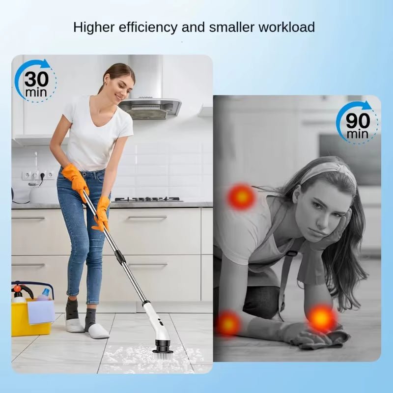 Nine in One Multifunctional Handheld Electric Cleaning Brush with Telescopic Function, Bathroom Floor and Kitchen Cleaning Tool - MacroPanora