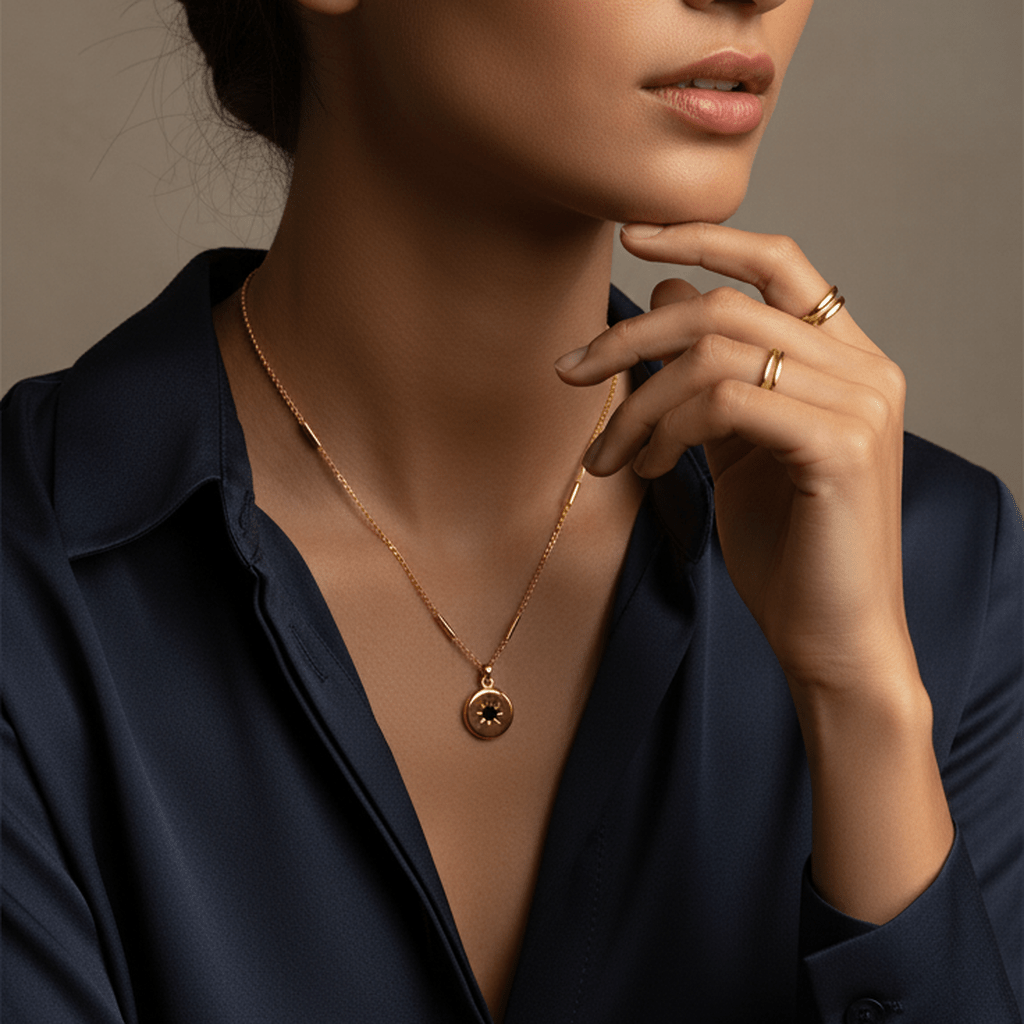 Noir Diamond Circle Pendant - MacroPanora