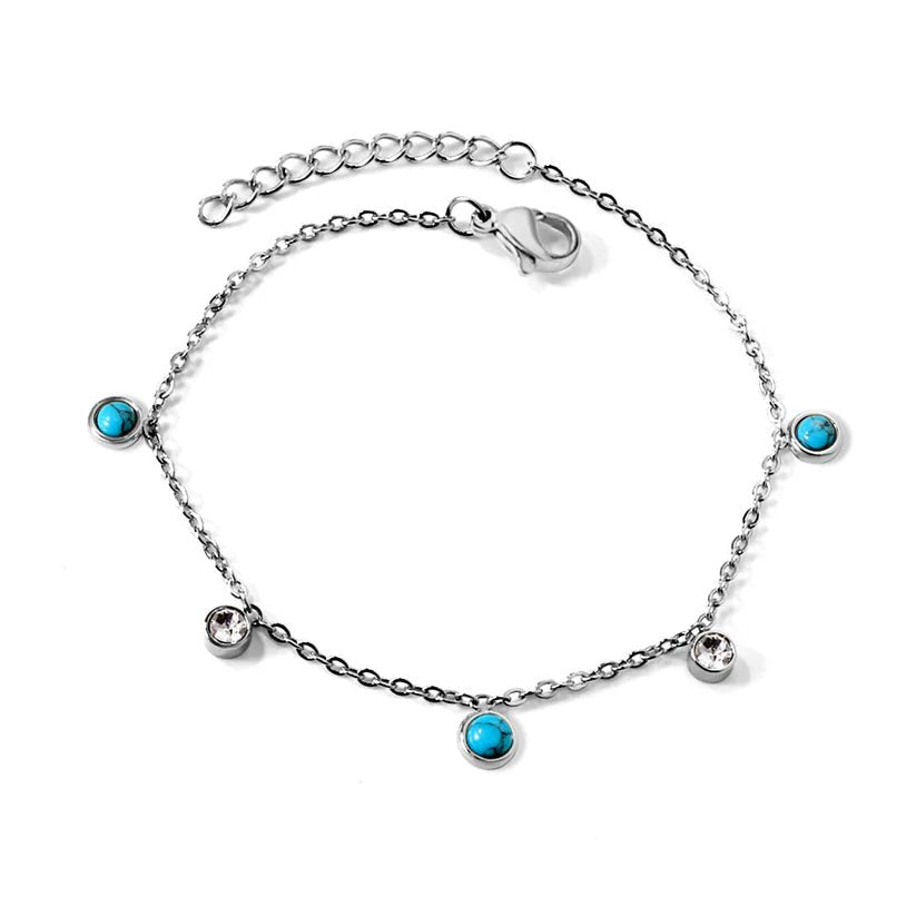 Ocean Pearl Crystal Bracelet Blue - Bracelet | MacroPanora