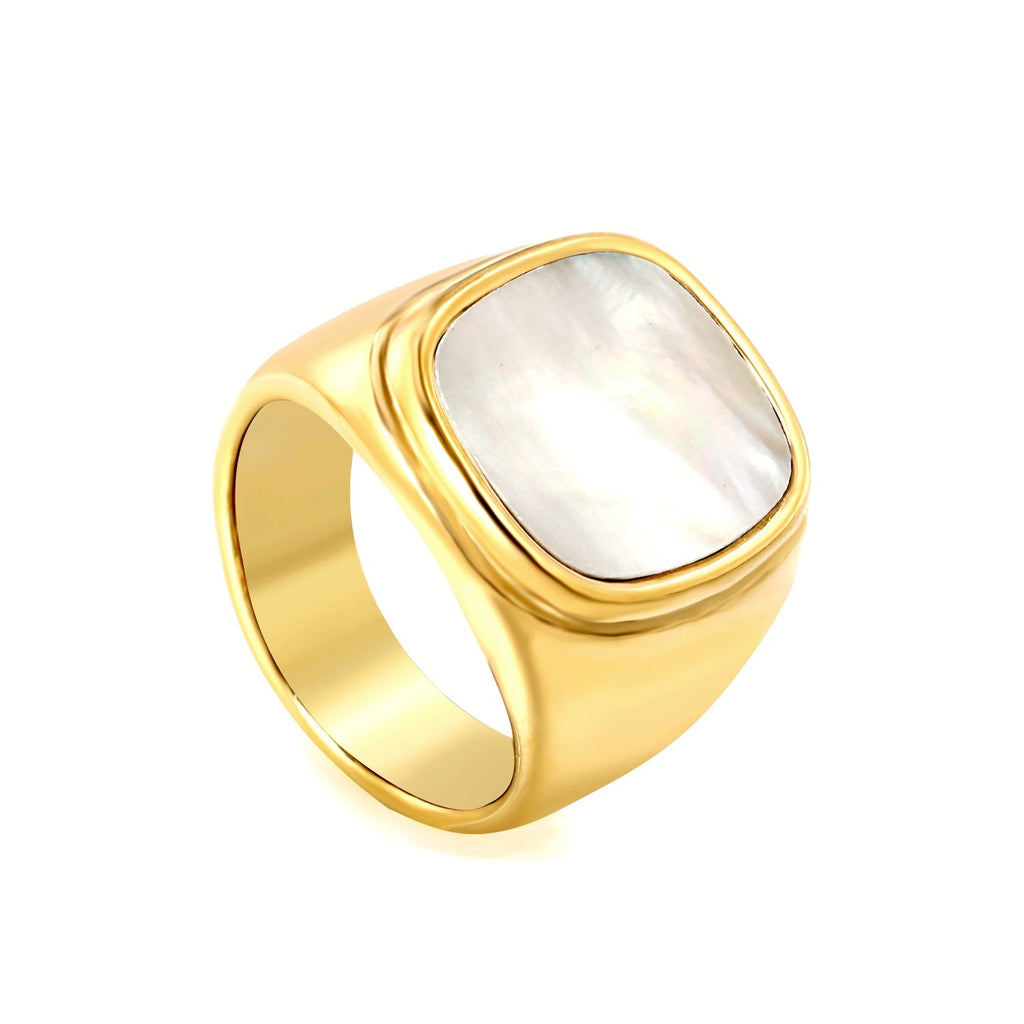 Opal Square Gold Ring - MacroPanora