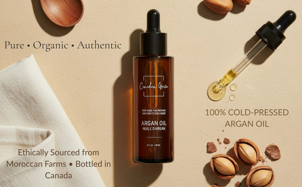 Organic 100% Argan Oil - For Dry, Tight & Dehydrated Skin + Frizz - Prone, Dry Hair - MacroPanora