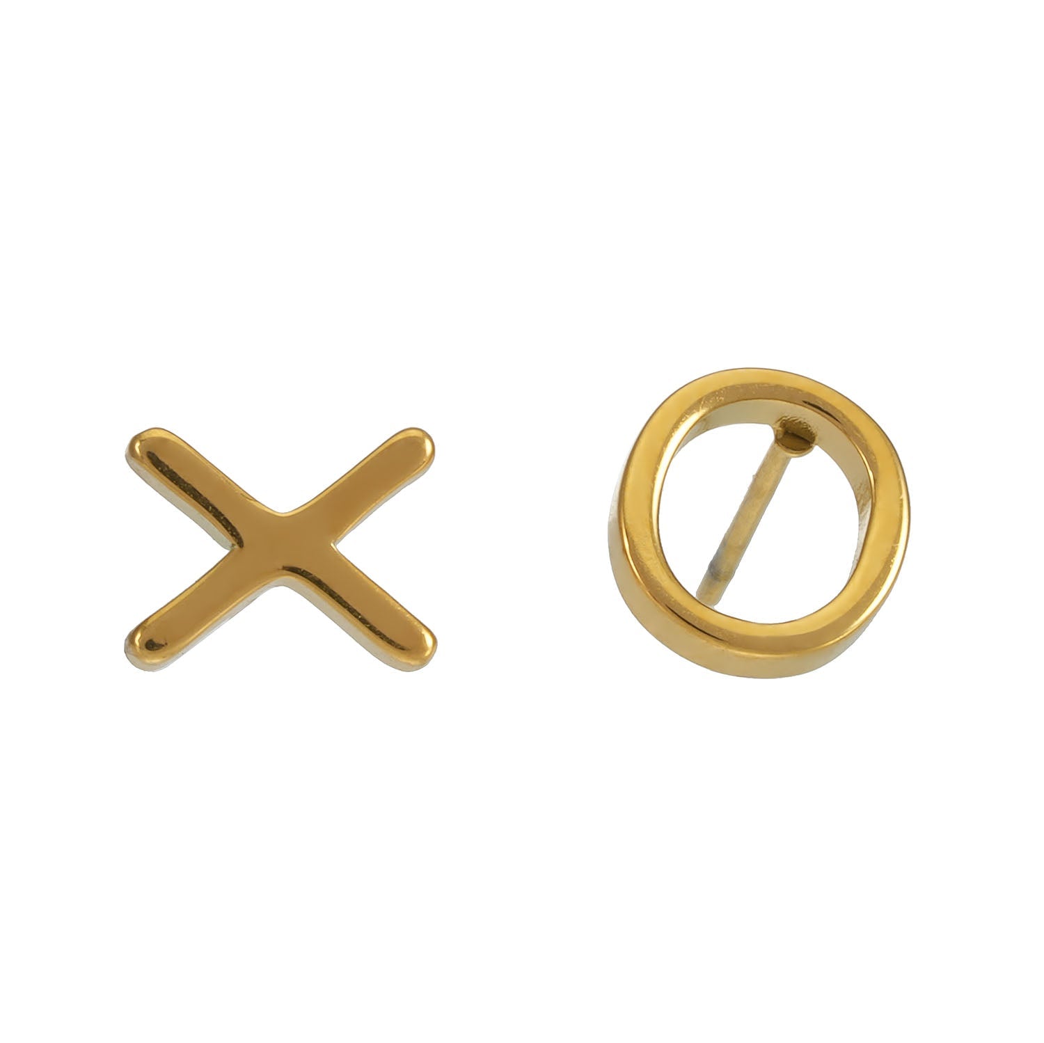OX Gold: Hugs, Kisses & Sparkle Stud Earrings - MacroPanora