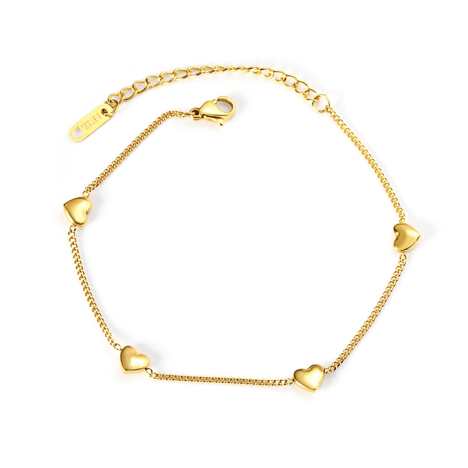Peach Heart Charm Bracelet - MacroPanora