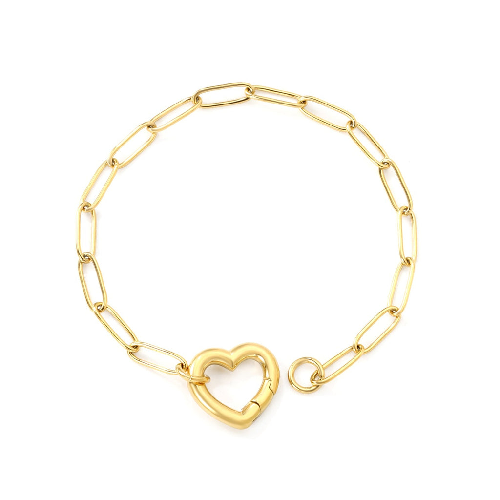 Peach Heart Clasp Bracelet - MacroPanora