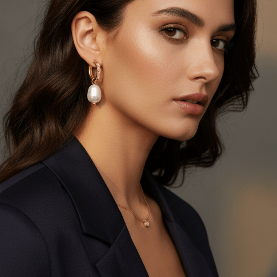 Pearl And Diamond Harmony Earrings - MacroPanora
