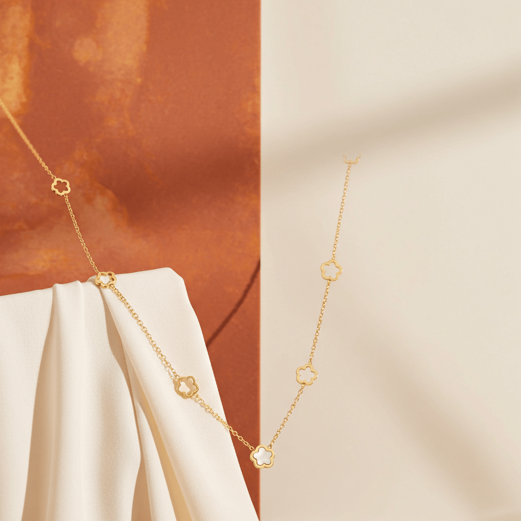 Pearl Blossom Cascade Necklace - MacroPanora