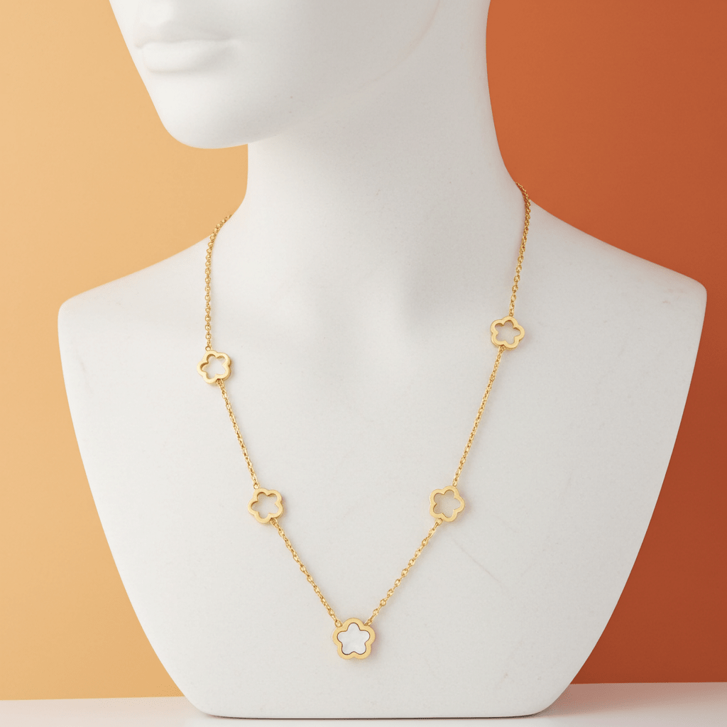 Pearl Blossom Cascade Necklace - MacroPanora