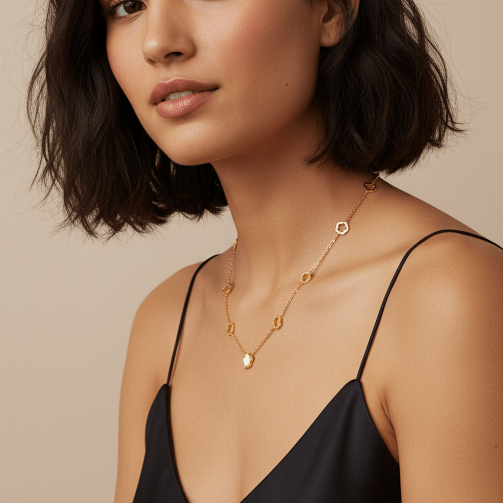 Pearl Blossom Cascade Necklace - MacroPanora