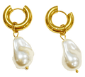 Pearl Circle Drop Earrings - MacroPanora