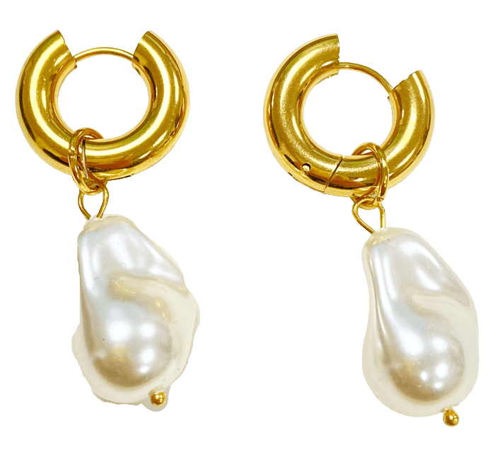 Pearl Circle Drop Earrings - MacroPanora
