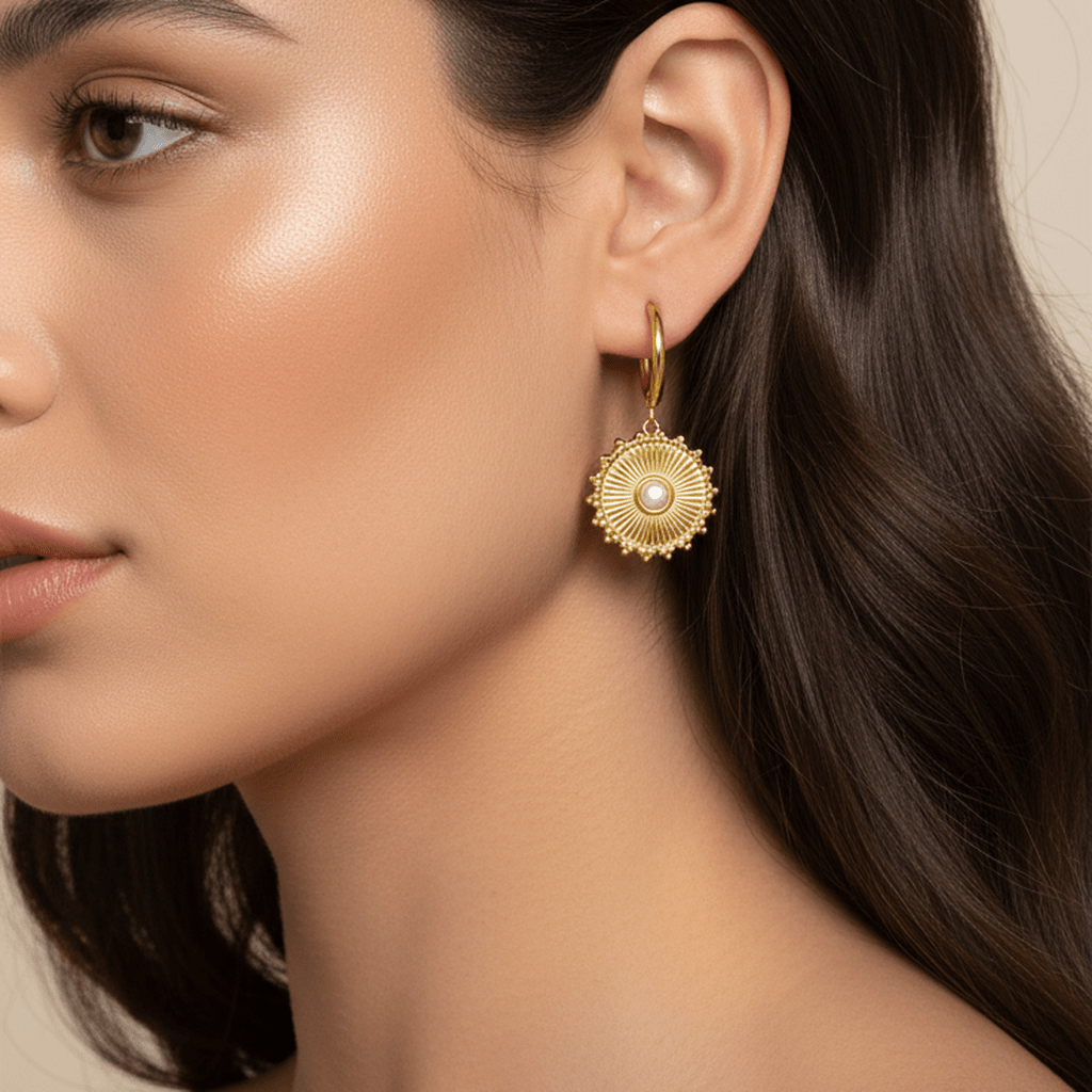 Pearl Circle Studs - MacroPanora