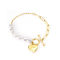 Pearl Heart Charm Bracelet - MacroPanora