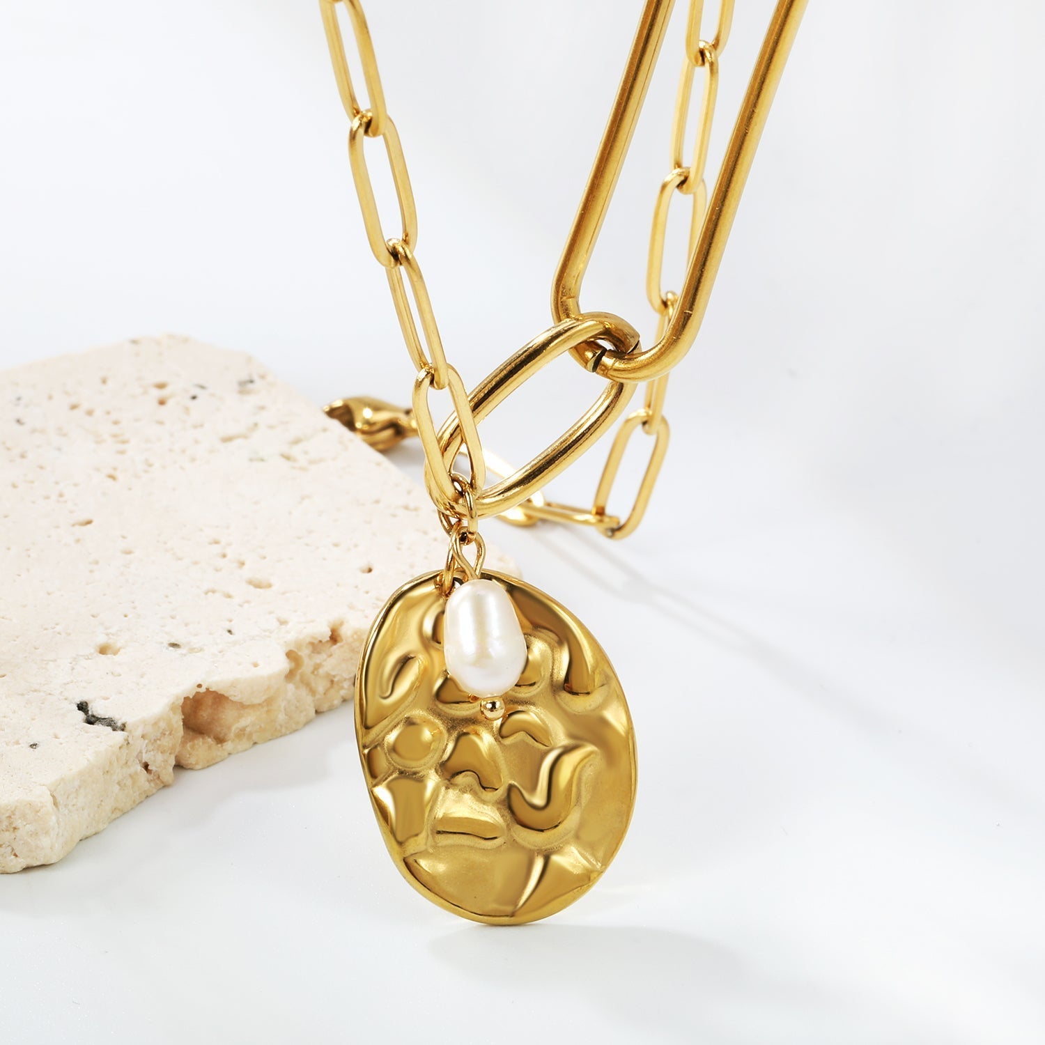 Pearl & Plaque Harmony Necklace - MacroPanora
