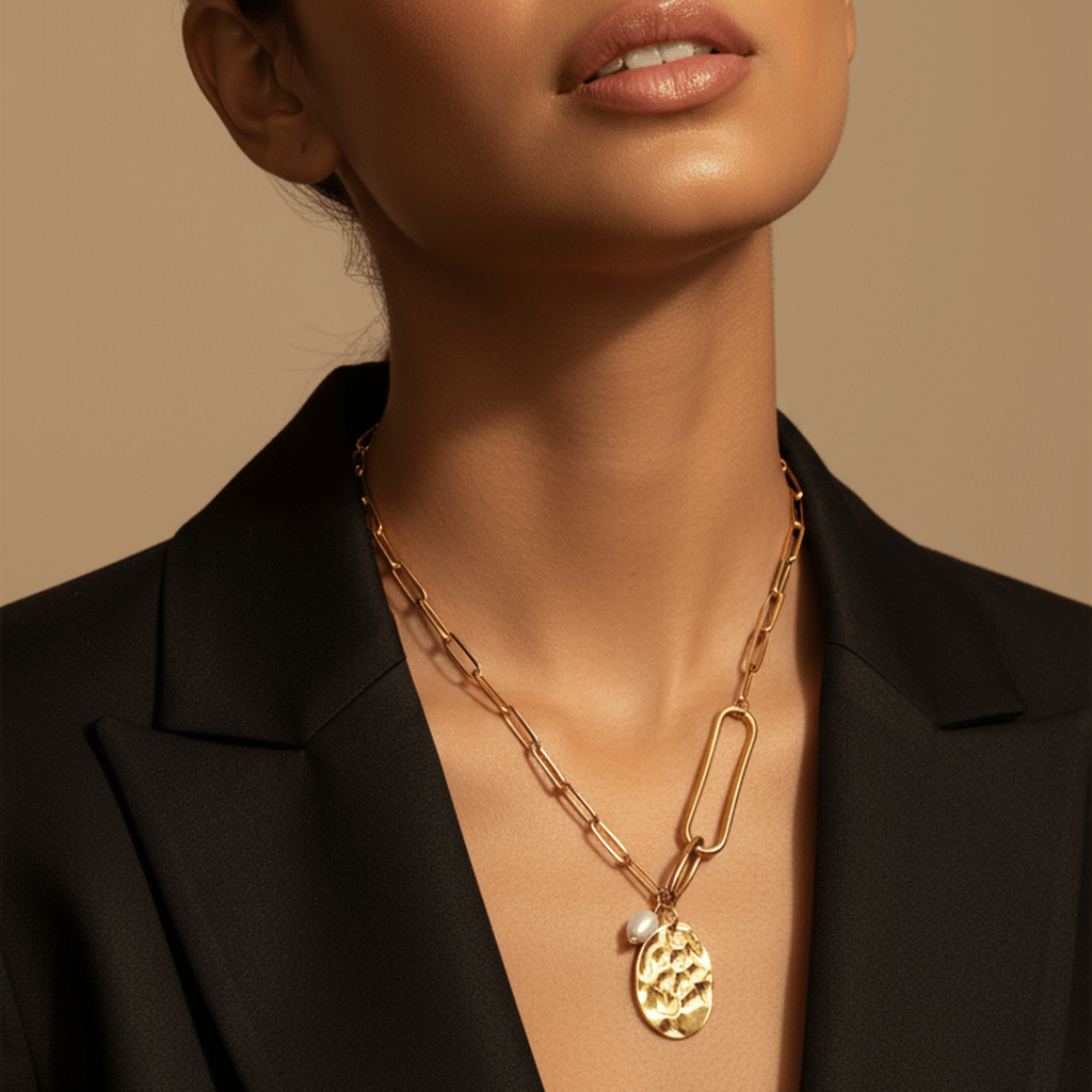 Pearl & Plaque Harmony Necklace - MacroPanora