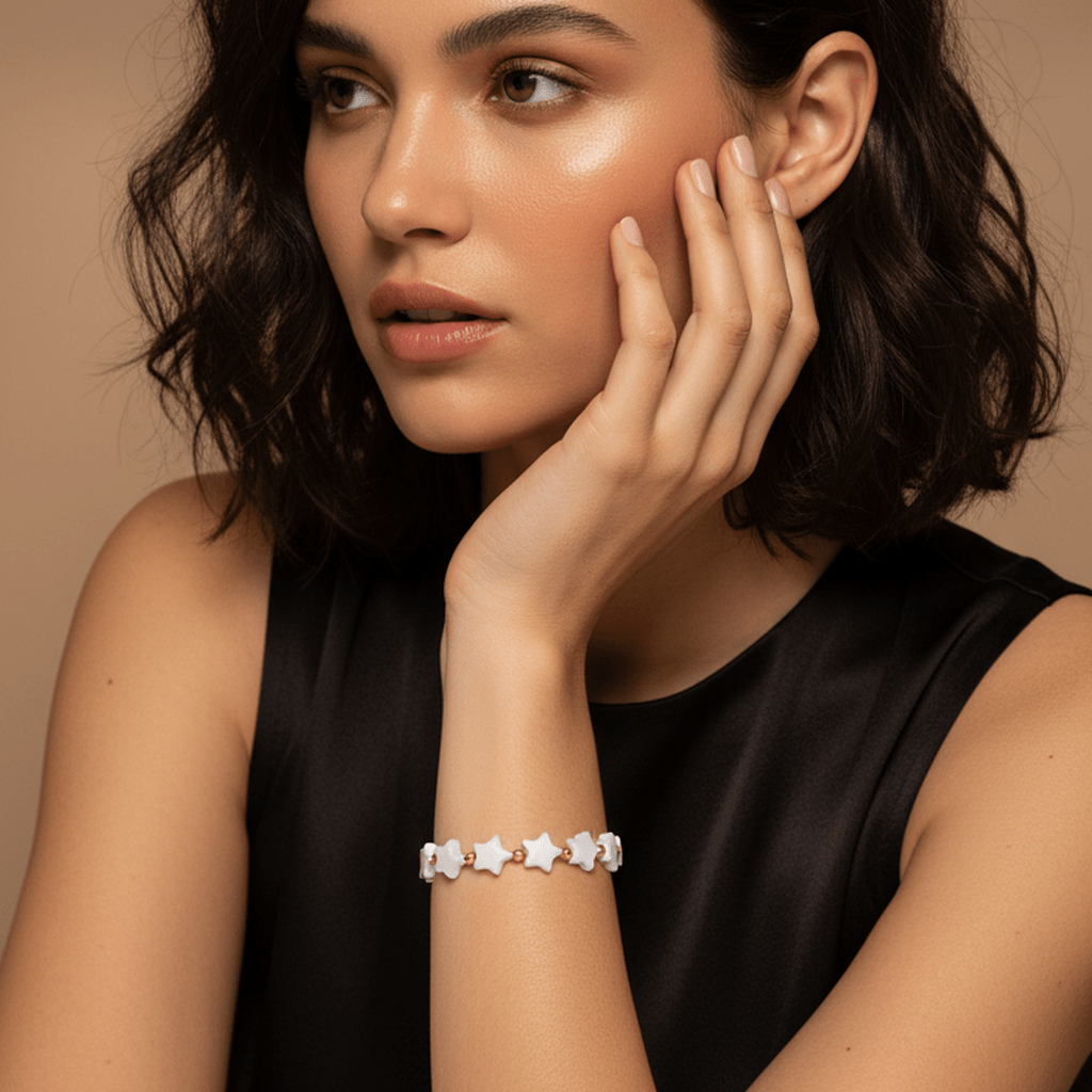 Pearl & Steel Bangle - MacroPanora