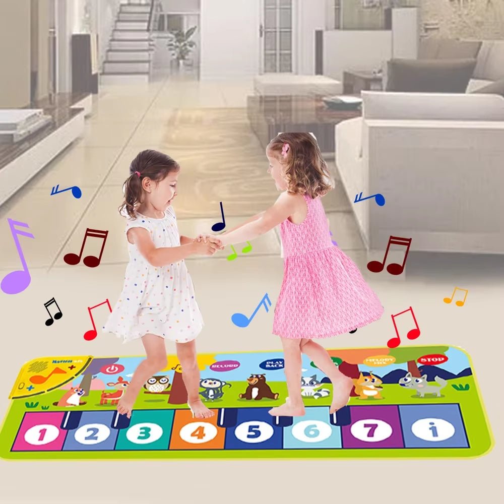 Piano Mat for Kids Kids Toddlers Floor Keyboard Dance Mat Baby Fitness Play Animal Music Blanket Instrument Toys Girl Boy Gift - MacroPanora
