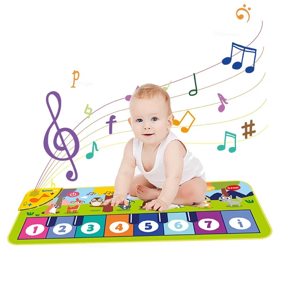Piano Mat for Kids Kids Toddlers Floor Keyboard Dance Mat Baby Fitness Play Animal Music Blanket Instrument Toys Girl Boy Gift - MacroPanora