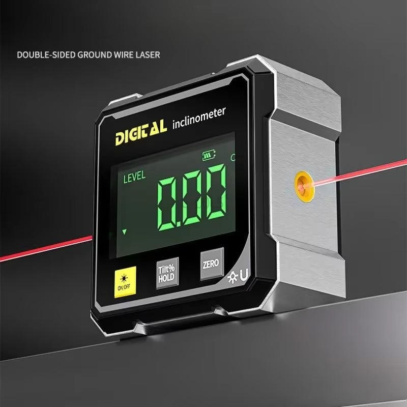 Pocket Digital Level Protractor Inclinometer Professional Digital Display Angle Gauge 360 Degree Magnetic Electronic Level Laser - MacroPanora
