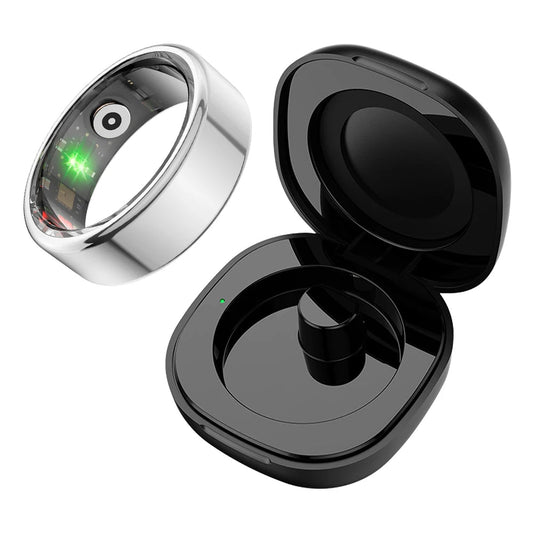 R02 Smart Ring with Charging Case for Men Women, Battery Life, 39 Days, Health Monitor, 5ATM Waterproof - MacroPanora