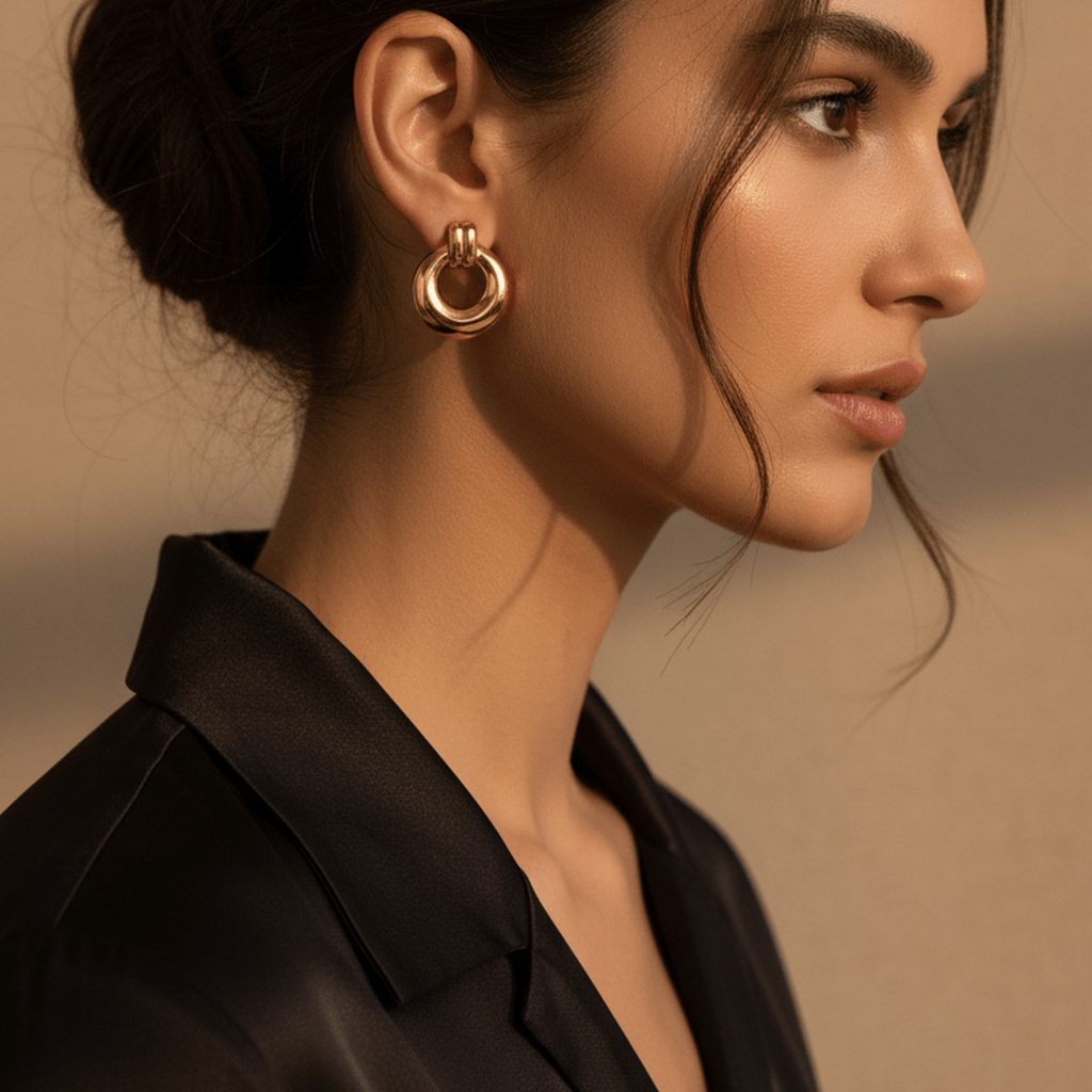 Radiant Round Gold Earrings - MacroPanora