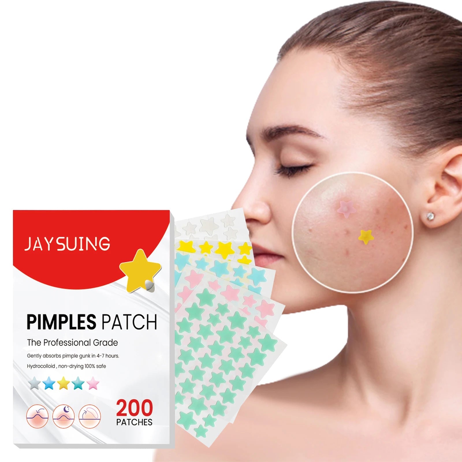 Repair Acne Patch Facial Skin Care Fade Blemishes Pimple Marks Closed Acne Blemishes Cover Acne Pimple Repair Patch - MacroPanora