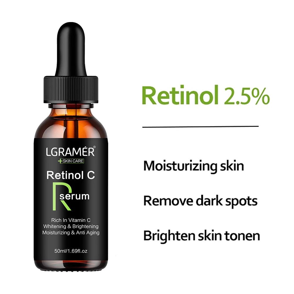Retinol Aging Removes Wrinkles Serum Pore Shrinking Serum Whitening Moisturizing Serum Pigment Spots Remove Face Firming Oil - MacroPanora