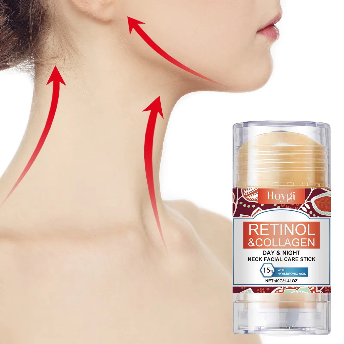 Retinol and Collagen Neck Cream - 40g | Firming, Moisturizing, and Lifting Formula with Hyaluronic Acid for All Skin Types - MacroPanora