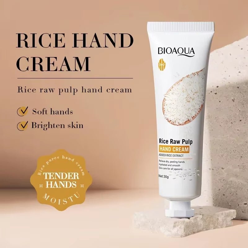 Rice Hand Cream Volumizing Rejuvenating Nourishing Moisturizing Refreshing Non - Greasy Hand Care Cream 30G - MacroPanora