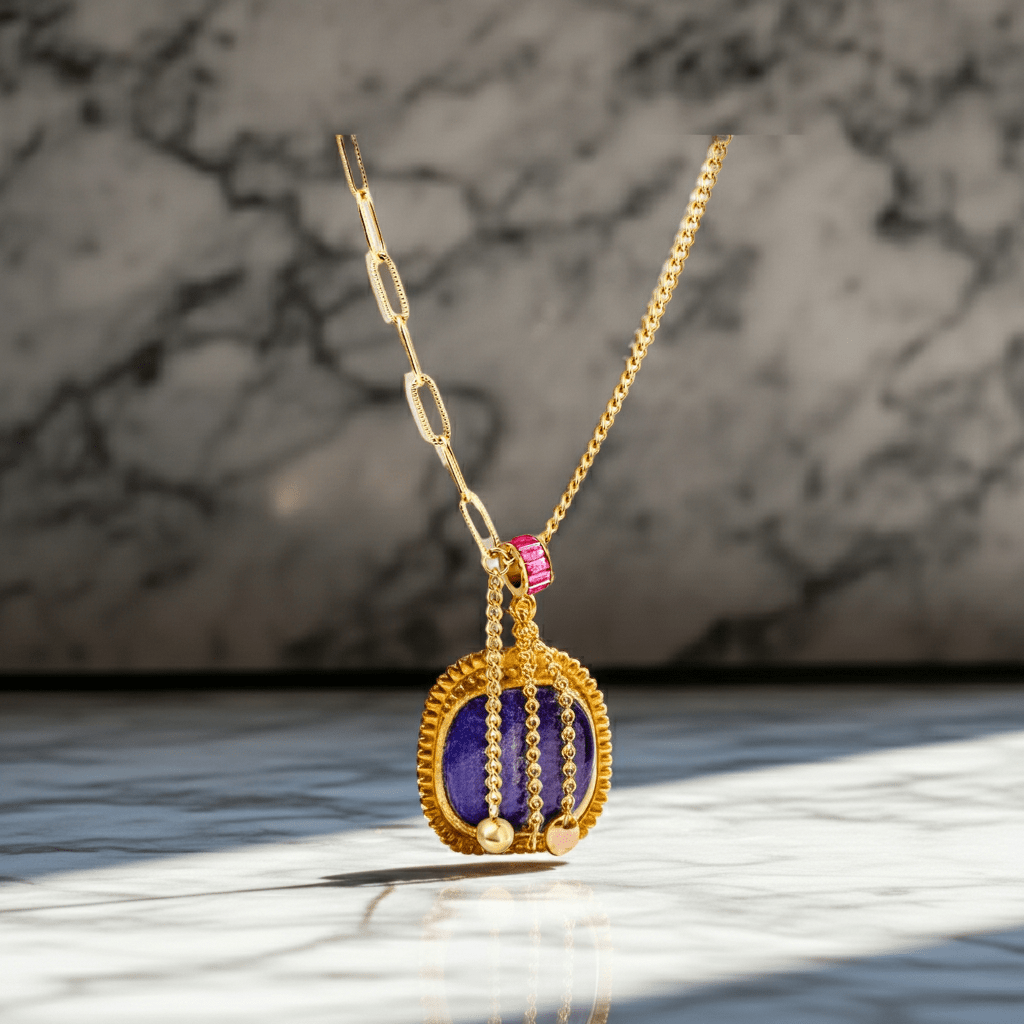 Ruby Sphere Cutout Pendant - MacroPanora
