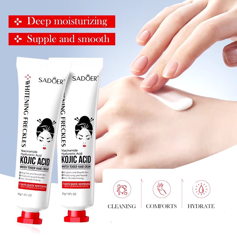 SADOER Kojic Acid Hand Cream Moisturizing Nourishing Brightening Hydrating Hand Creams Beauty Hands Skin Care Products - MacroPanora