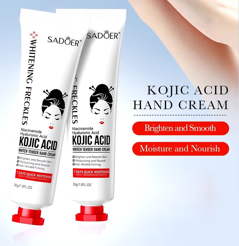 SADOER Kojic Acid Hand Cream Moisturizing Nourishing Brightening Hydrating Hand Creams Beauty Hands Skin Care Products - MacroPanora