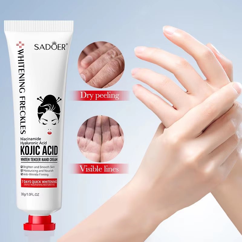 SADOER Kojic Acid Hand Cream Moisturizing Nourishing Brightening Hydrating Hand Creams Beauty Hands Skin Care Products - MacroPanora