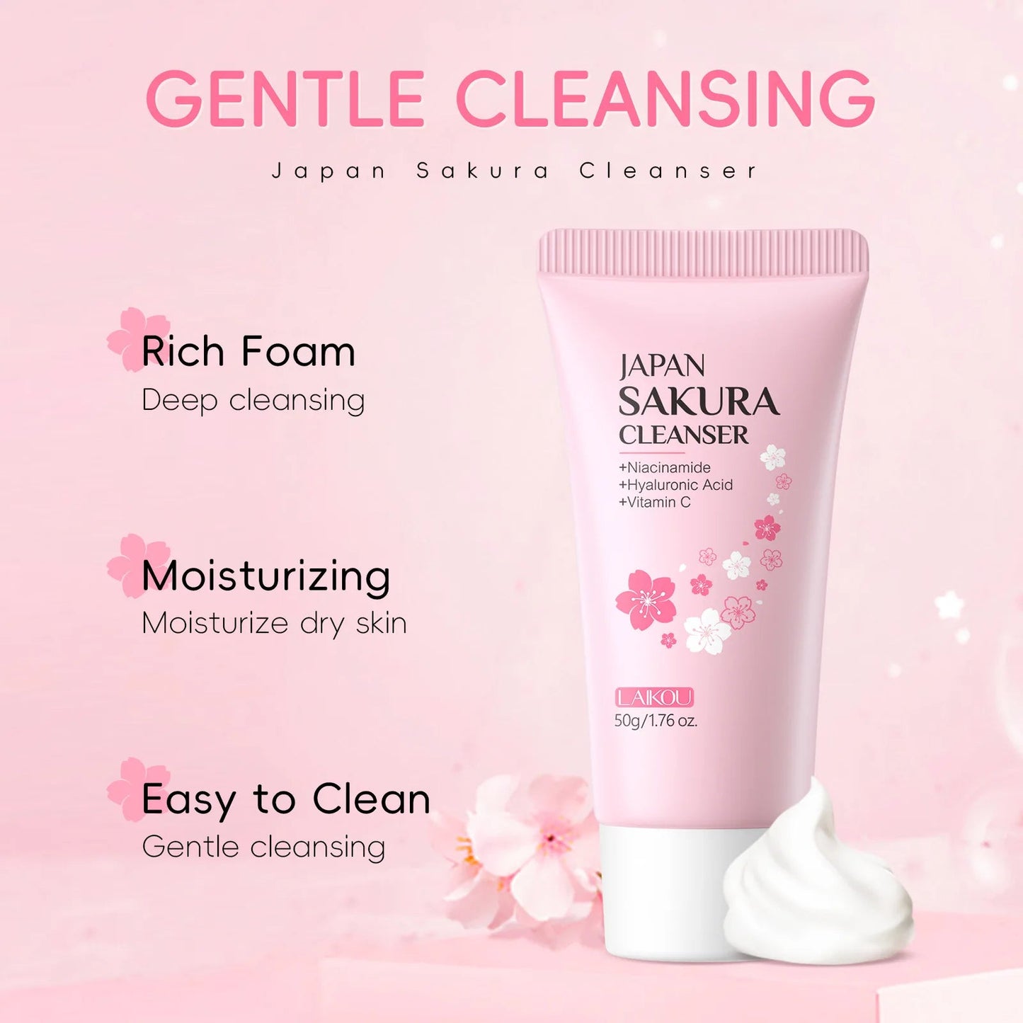 Sakura Whitening Facial Cleanser Foam - MacroPanora