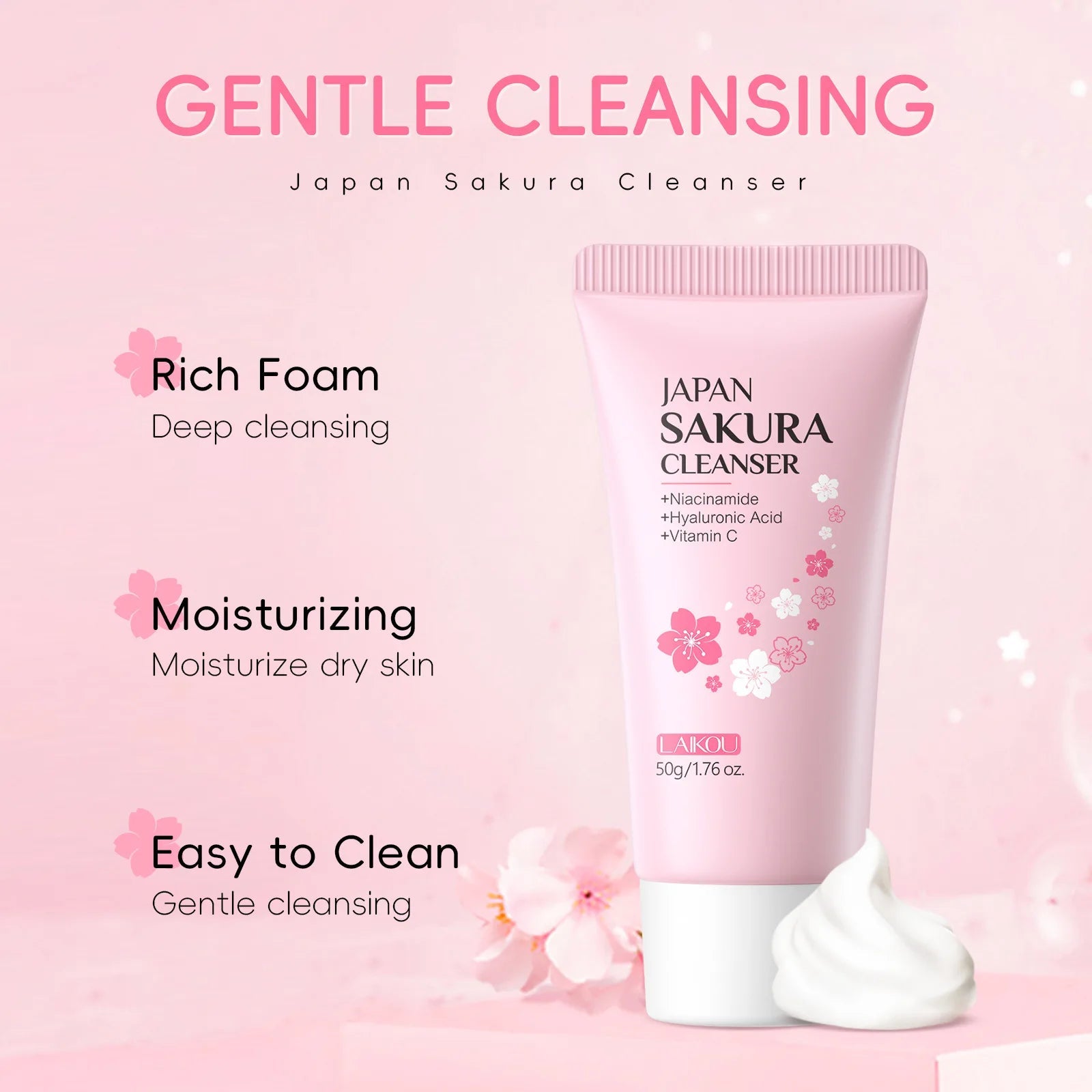 Sakura Whitening Facial Cleanser Foam - MacroPanora