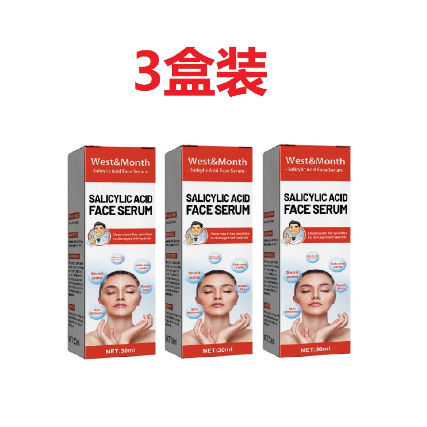 Salicylic Acid Facial Serum Firming Lifting Brighten Skin Tone Shrinks Pores Moisturizing Niacinamide Korean Skin Care Products - MacroPanora