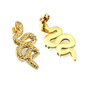 Serpent Crystal Studs Golden - Earrings | MacroPanora