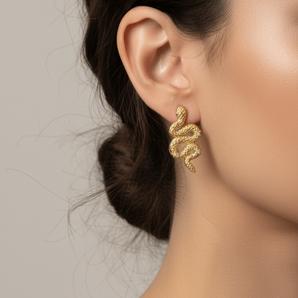 Serpent Diamond Studs - MacroPanora