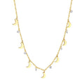 Seven Moons Crystal Necklace Golden - Necklace | MacroPanora