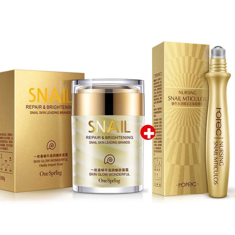 Skincare Snail Cream Collagen Cream anti Aging Whiten Skin Face Cream Fade Dark Eye Circles Remove Eye Bags Eye Serum - MacroPanora