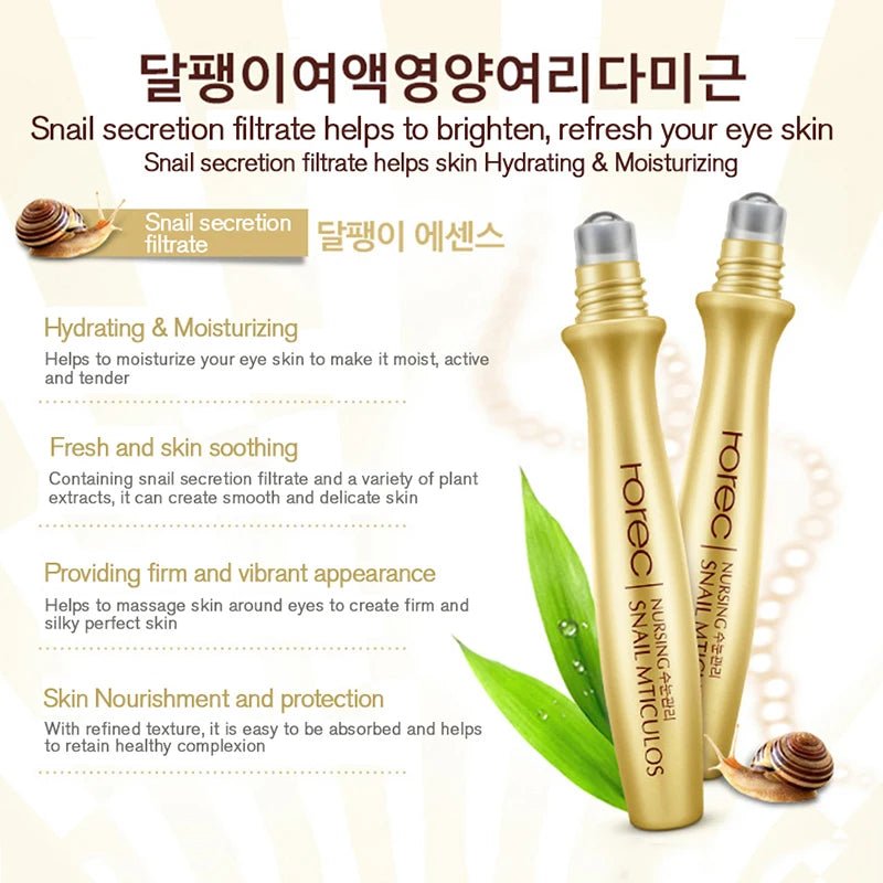 Skincare Snail Cream Collagen Cream anti Aging Whiten Skin Face Cream Fade Dark Eye Circles Remove Eye Bags Eye Serum - MacroPanora