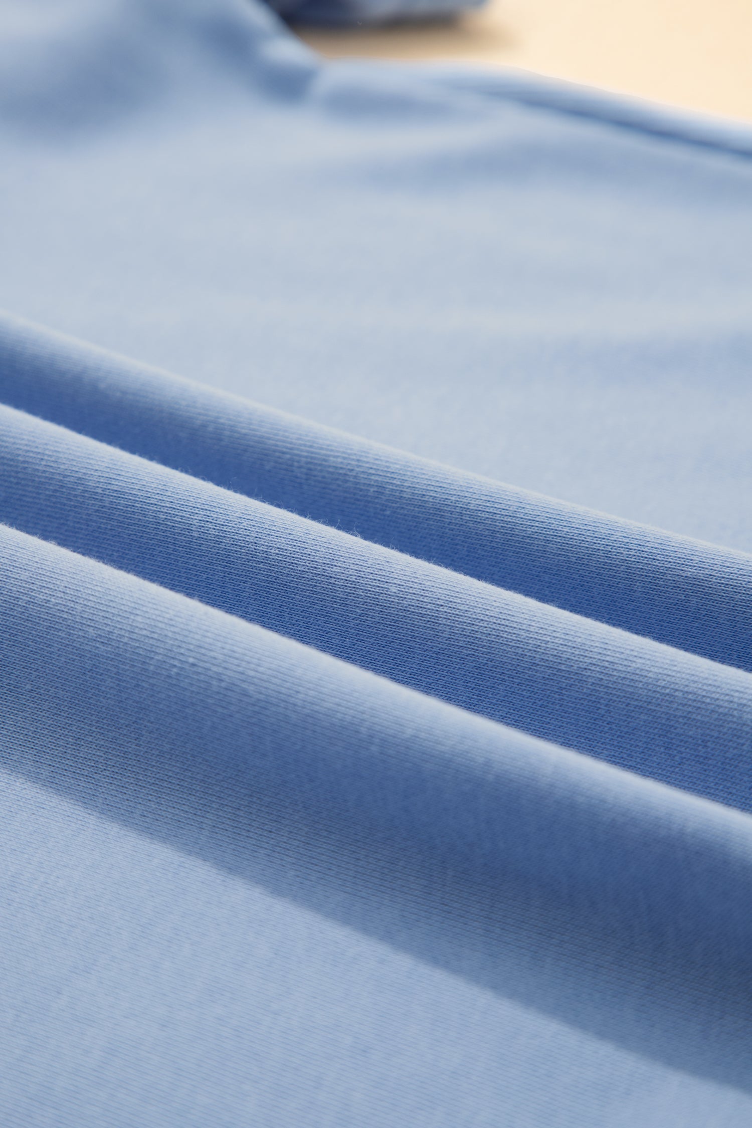 Sky Blue Women's Summer Short Set with Textured Patchwork & Raw Edge for Effortless Chic - MacroPanora