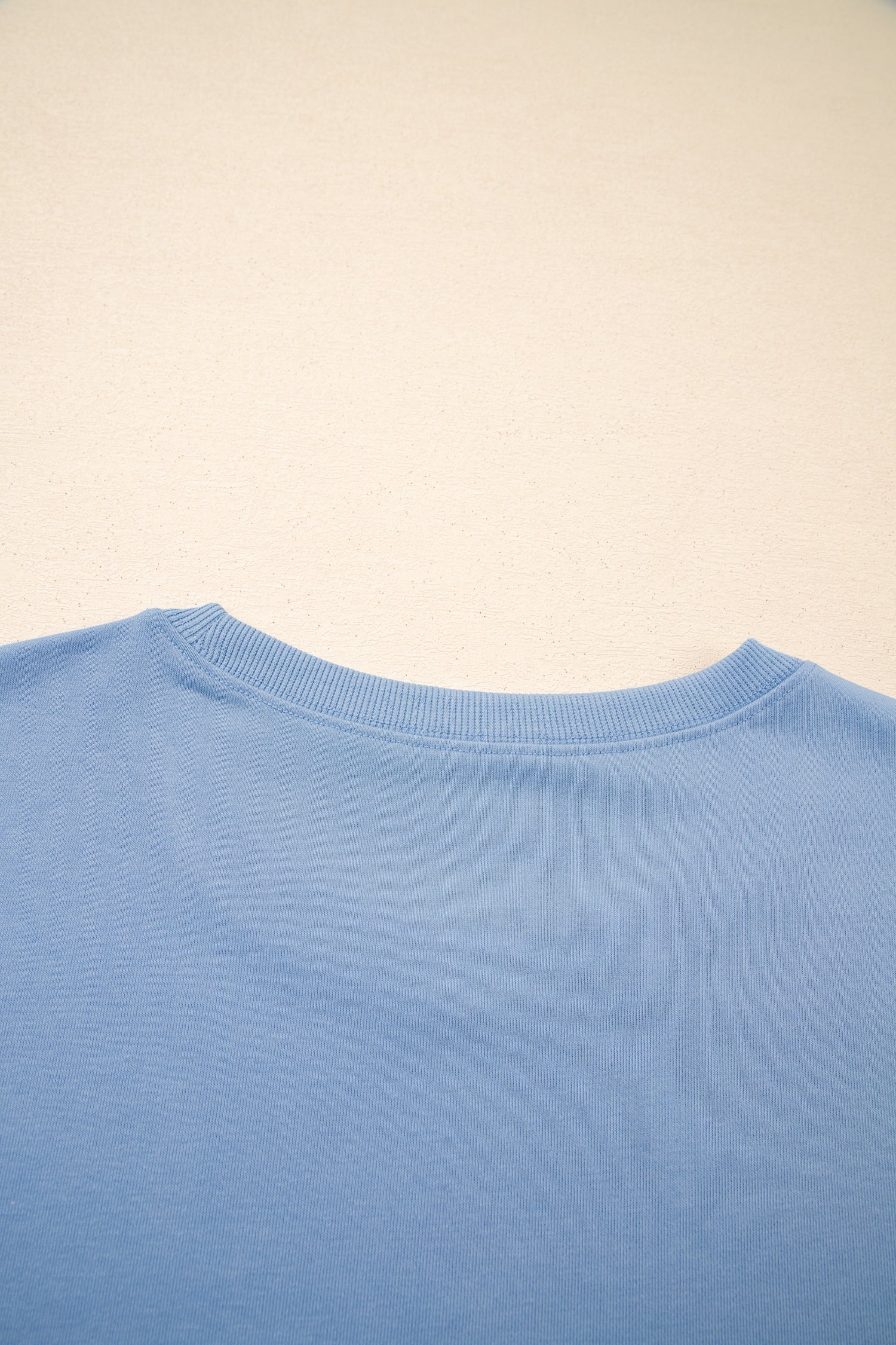 Sky Blue Women's Summer Short Set with Textured Patchwork & Raw Edge for Effortless Chic - MacroPanora